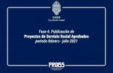 Proyectos de Servicio Social Aprobados · 2020. 12. 15. · Proyectos de Servicio Social Aprobados. periodo febrero - julio 2021. Fase 4. Publicación de