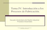Tema IV: Introducción a los Procesos de Fabricación. · 2009. 12. 1. · Procesos Industriales - Tema IV: Introducción a los Procesos de Fabricación. 3 Sistema Productivo (SP)