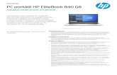 PC por tátil HP EliteBook 840 G8 · rápidas velocidades de carga y descarga. Encuentra tu por tátil incluso estando apagado gracias a la aplicación y función Tile™ opcionales.