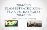 2014-2018 PLAN ESTRATEGIKOA – PLAN ESTRATÉGICO 2014-2018€¦ · 1.2.5 ekintza Trebakuntza Segurtasun Klinikoan. 1.2.6 ekintza Kontrol- zerrenda bat ezartzea Euskarrin emergentziak
