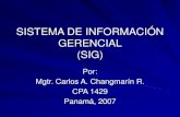 SISTEMAS DE INFORMACIÓN GERENCIAL SIGcapsapanama.com/tesis12.pdf31/12/2017 Mgtr. Carlos A. Changmarín R. 4 DEFINICIÓN “Los sistemas de información gerencial son una colección