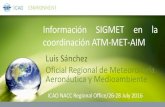 Información SIGMET en la coordinación ATM-MET-AIM · 2017. 3. 13. · A3 Cap3 •El objetivo: proporcionar a las autoridades meteorológicas y a otros usuarios pronósticos meteorológicos
