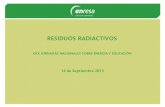 RESIDUOS RADIACTIVOS · 2017. 2. 13. · 2017. 2. 13. · GESTIÓN DE RESIDUOS RADIACTIVOS ORIGEN Los residuos radiactivos se generan en las siguientes actividades: • Producción