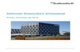 Informe Financiero Trimestral 1T15 - Banco Sabadell€¦ · (1) En 2015, tras la aplicación de IFRIC 21 sobre la contabilización de gravámenes, la contabilización de las cuotas