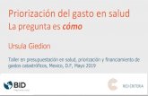 Priorización del gasto en salud - criteria.iadb.org³n Mexico 2019.pdfPriorización del gasto en salud La pregunta es cómo UrsulaGiedion Taller en presupuestaciónen salud, priorizacióny