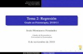 Tema 2: Regresión - unex.esmatematicas.unex.es/~jmf/Archivos/Tema_2_Regresion.pdf · 2011. 10. 21. · Coeﬁciente correlación múltiple corregido R~2 Introducir una variable explicativa