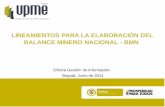 LINEAMIENTOS PARA LA ELABORACIÓN DEL BALANCE MINERO … · 2014. 6. 20. · Para quéconstruir unBalance Minero Nacional. Contexto Internacional del Sector Minas y Canteras deColombia: