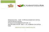 manual de organizacion SERVICIOS PÚBLICOS IV...buen funcionamiento y la eficiente prestación de los servicios públicos de alumbrado, conservación de empedrados, pavimentos, rastros,