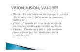 Misión : Es una declaración general y sucinta De lo que ... , VISION, VALOR… · `Misión : Es una declaración general y sucinta De lo que una organización se propone conseguir