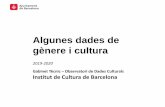 Algunes dades de gènere i cultura - Observatori de dades culturals de Barcelona · 2021. 3. 4. · Enquesta de Participació i necessitats culturals de Barcelona Font: Enquesta de