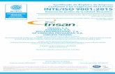 Certiﬁcado de Registro de Empresa Conforme a las exigencias de la norma INTE/ISO ...trisan.com/wp-content/uploads/2013/10/ISO-9001.pdf · 2019. 2. 27. · INTE/ISO 9001:2015 Sistemas
