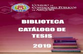 BIBLIOTECA CATÁLOGO DE TESIS 2019