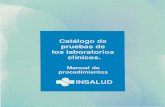 Catálogo de pruebas de los laboratorios clínicos.