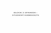 BLOCK 2 SPANISH-- STUDENT HANDOUTS