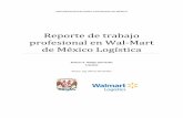 Reporte de trabajo profesional en Walmart de México Logística