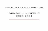 PROTOCOLOS COVID- 19 MINSAL MINEDUC 2020-2021