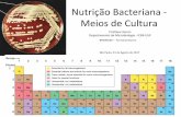 Nutrição Bacteriana - Meios de Cultura