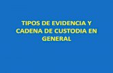 TIPOS DE EVIDENCIA Y CADENA DE CUSTODIA EN GENERAL