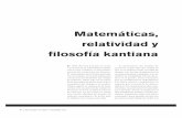 Matemáticas, relatividad y ﬁ losofía kantiana