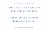 DEPARTAMENTO DE GUITARRA PROGRAMACIÓN DIDÁCTICA.