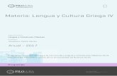 Materia Lengua y Cultura Griega IV