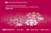 LISTADO VASCO DE TECNOLOGÍAS LIMPIAS 2016