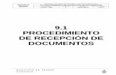 9.1 PROCEDIMIENTO DE RECEPCIÓN DE DOCUMENTOS