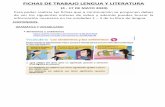 FICHAS DE TRABAJO LENGUA Y LITERATURA