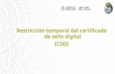 Restricción temporal del certificado de sello digital (CSD)