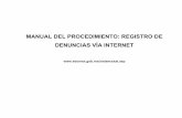 MANUAL DEL PROCEDIMIENTO: REGISTRO DE DENUNCIAS …