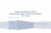 PROGRAMACIÓN EDUCACIÓN EN VALORES 4º ESO