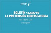 BOLETÍN 13.555-07 LA PRETENSIÓN CONFISCATORIA