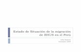 Estado de Situación de la migración de RHUS en el Perú