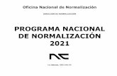 PROGRAMA NACIONAL DE NORMALIZACIÓN 2021
