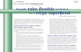 Usando tubo flexible (politubo) riego superficial en el