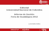 Editorial Universidad Nacional de Colombia Informe de ...