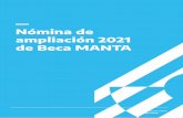 Nómina de ampliación 2021 de Beca MANTA