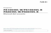 Proyector PA1004UL-W/PA1004UL-B PA804UL-W/PA804UL-B