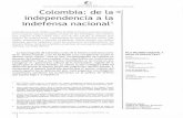 Colombia: de la« independencia a la indefensa nacional1