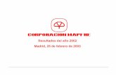 Resultados del año 2002 Madrid, 26 de febrero de 2003
