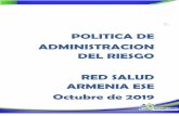 POLITICA DE ADMINISTRACION DEL RIESGO RED SALUD …