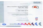 Certificat OCP - ISO14001 V2015 SAFI