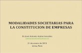 MODALIDADES SOCIETARIAS PARA LA CONSTITUCION DE …