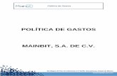 POLÍTICA DE GASTOS MAINBIT, S.A. DE C.V.