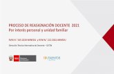 PROCESO DE REASIGNACIÓN DOCENTE 2021 Por interés personal ...