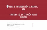 TEMA 6. INTRODUCCIÓN AL MANUAL APA SUBTEMA 6.2. LA ...
