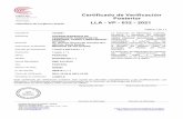 Certificado de Verificación Posterior LLA - VP - 032 - 2021