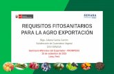 REQUISITOS FITOSANITARIOS PARA LA AGRO EXPORTACIÓN