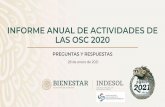 INFORME ANUAL DE ACTIVIDADES DE LAS OSC 2020