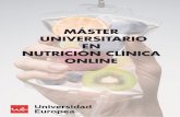 MÁSTER UNIVERSITARIO EN NUTRICIÓN CLÍNICA ONLINE